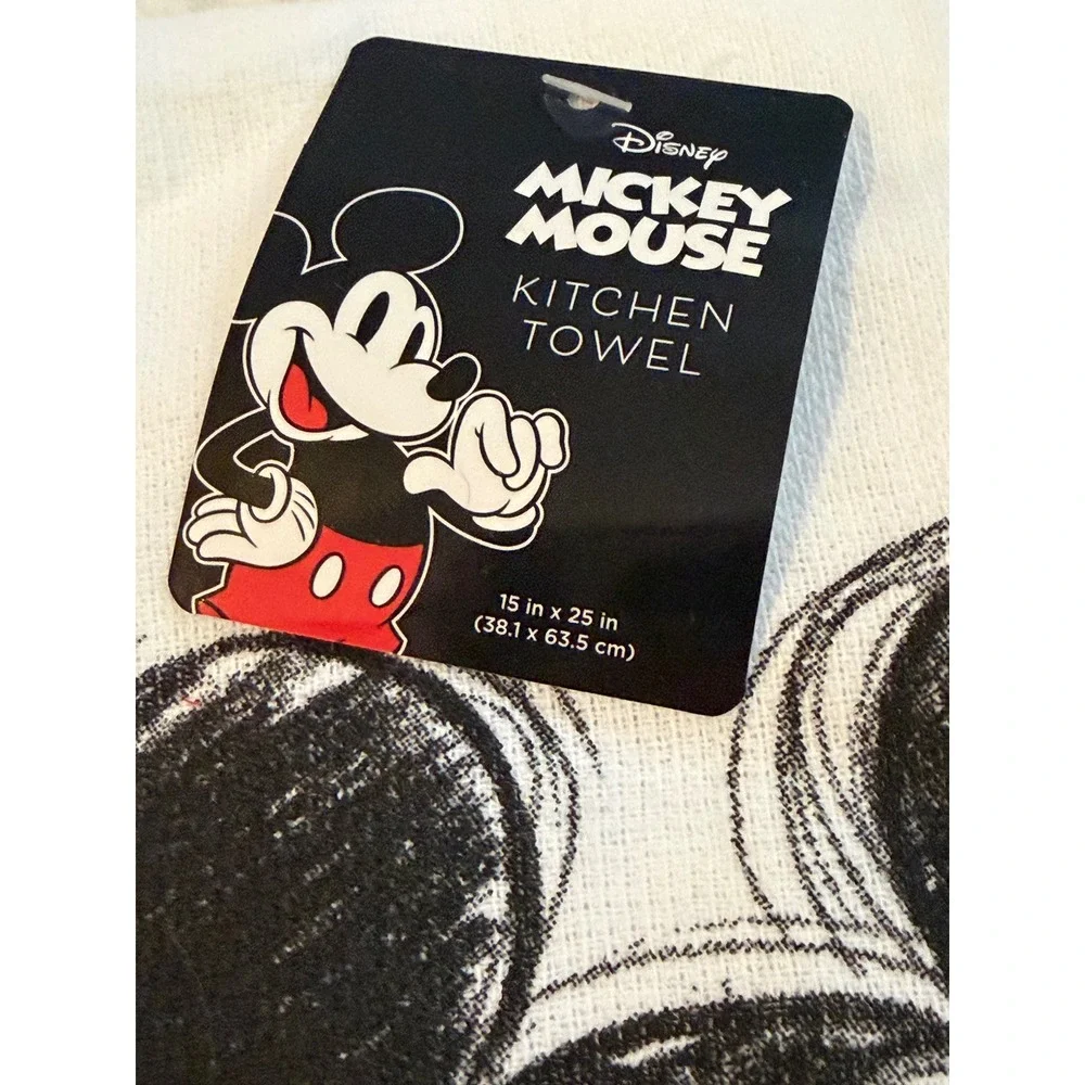 Disney Mickey Mouse 3pc Kitchen Set Towel Oven Mitt Pot Holder Red Grey White